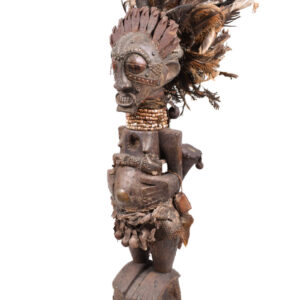 Power Figure - Wood, Metal, Horn, Feathers - Songye - Congo