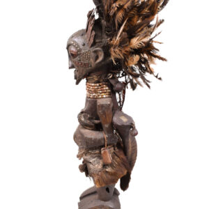 Power Figure - Wood, Metal, Horn, Feathers - Songye - Congo