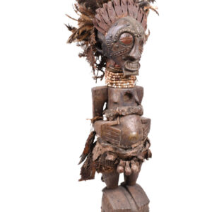 Power Figure - Wood, Metal, Horn, Feathers - Songye - Congo