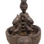 Divination Bowl - Wood, Glass - Bakongo Vili - Congo