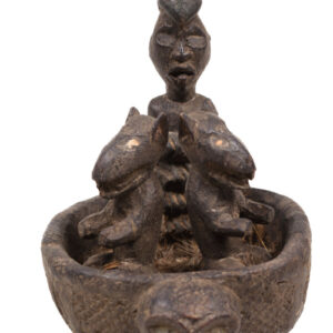 Divination Bowl - Wood, Glass - Bakongo Vili - Congo
