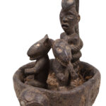 Divination Bowl - Wood, Glass - Bakongo Vili - Congo