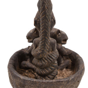 Divination Bowl - Wood, Glass - Bakongo Vili - Congo