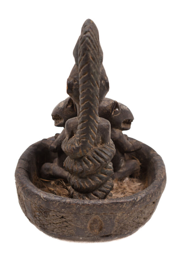 Divination Bowl - Wood, Glass - Bakongo Vili - Congo