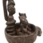 Divination Bowl - Wood, Glass - Bakongo Vili - Congo