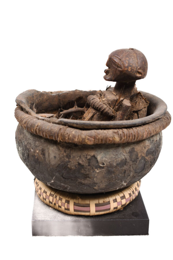 Divination Bowl - Wood, Terracotta - Songye - Congo