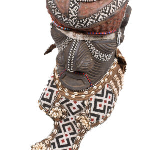 Royal Mask - Beads, Cauri, Wood - Bwoom - Kuba - DR Congo
