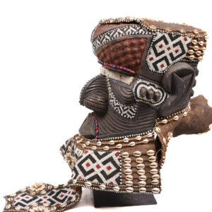 Royal Mask - Beads, Cauri, Wood - Bwoom - Kuba - DR Congo