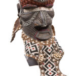 Royal Mask - Beads, Cauri, Wood - Bwoom - Kuba - DR Congo