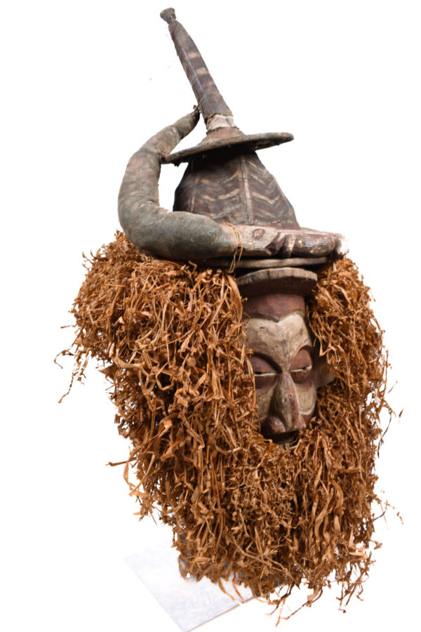 Initiation mask - Textile, Wood - Yaka - Congo
