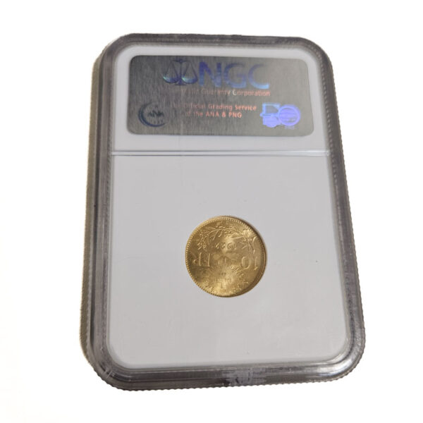 Switzerland 10 Francs 1922B Helvetia - Gold NGC