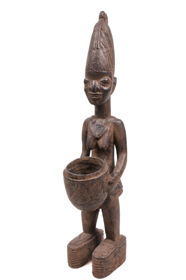 Divination bowl figure - Wood - Yoruba - Nigeria