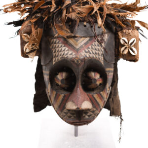 Mask - Feathers, Wood, Fabric - Ngeende Pwoom Itok - Kuba - Congo DRC