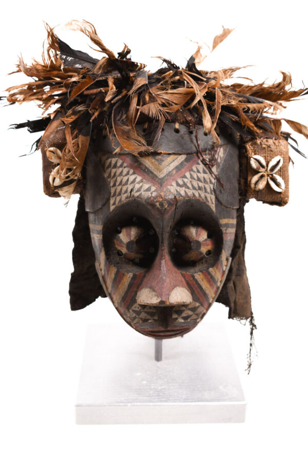 Mask - Feathers, Wood, Fabric - Ngeende Pwoom Itok - Kuba - Congo DRC