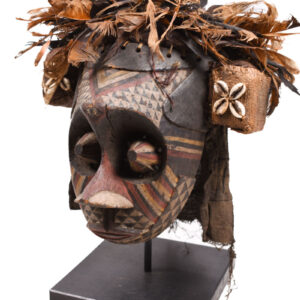 Mask - Feathers, Wood, Fabric - Ngeende Pwoom Itok - Kuba - Congo DRC