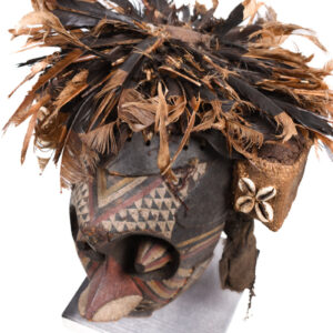 Mask - Feathers, Wood, Fabric - Ngeende Pwoom Itok - Kuba - Congo DRC