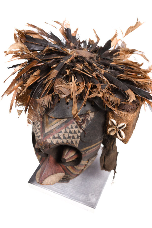 Mask - Feathers, Wood, Fabric - Ngeende Pwoom Itok - Kuba - Congo DRC