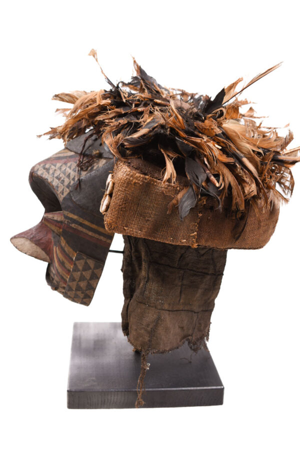 Mask - Feathers, Wood, Fabric - Ngeende Pwoom Itok - Kuba - Congo DRC