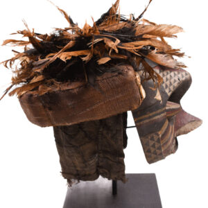 Mask - Feathers, Wood, Fabric - Ngeende Pwoom Itok - Kuba - Congo DRC