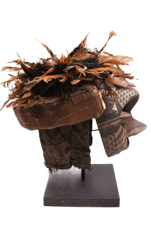 Mask - Feathers, Wood, Fabric - Ngeende Pwoom Itok - Kuba - Congo DRC