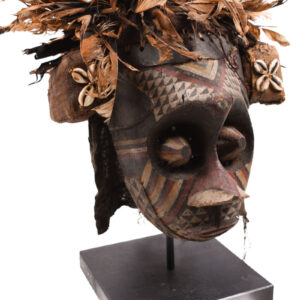 Mask - Feathers, Wood, Fabric - Ngeende Pwoom Itok - Kuba - Congo DRC