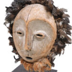 Mask - Wood - Lega, Feathers - Congo