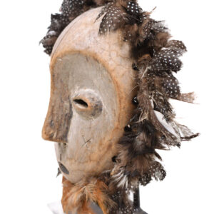 Mask - Wood - Lega, Feathers - Congo
