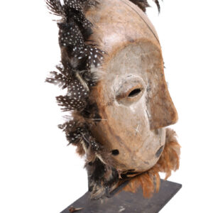 Mask - Wood - Lega, Feathers - Congo