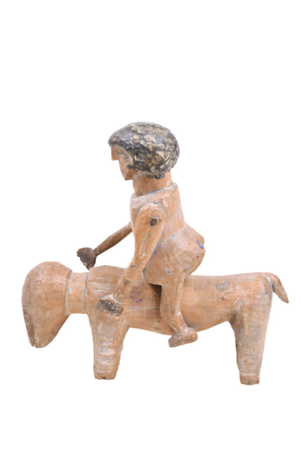 Horse + Rider Figure - Wood - Adan Ewe - Togo