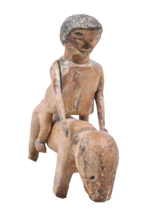 Horse + Rider Figure - Wood - Adan Ewe - Togo