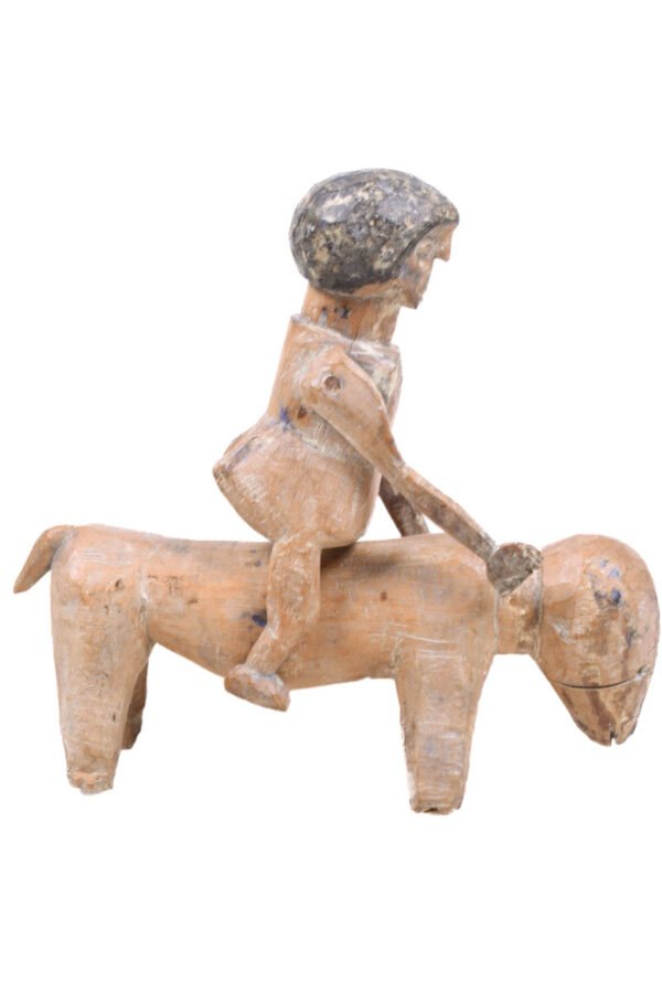Horse + Rider Figure - Wood - Adan Ewe - Togo