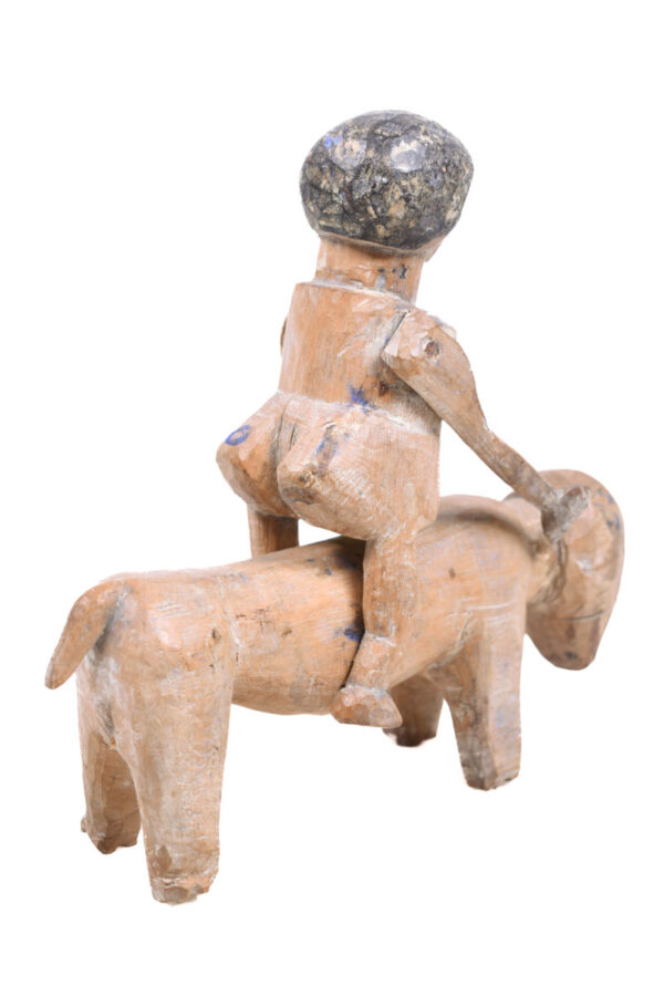 Horse + Rider Figure - Wood - Adan Ewe - Togo