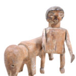 Horse + Rider Figure - Wood - Adan Ewe - Togo