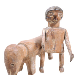 Horse + Rider Figure - Wood - Adan Ewe - Togo