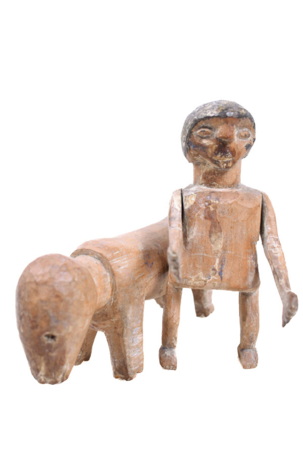 Horse + Rider Figure - Wood - Adan Ewe - Togo