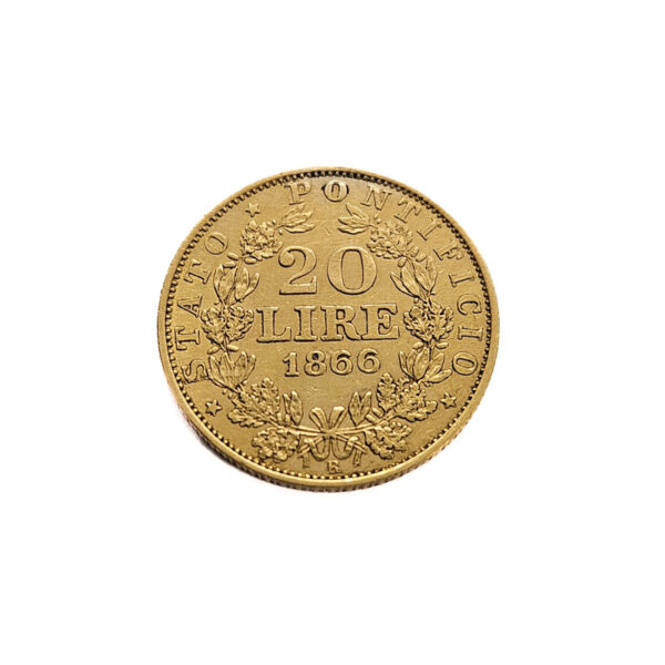 Papal States 20 Lire 1866 Pio IX - Vatican