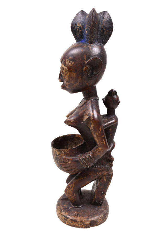 Divination bowl figure - Wood - Yoruba - Nigeria
