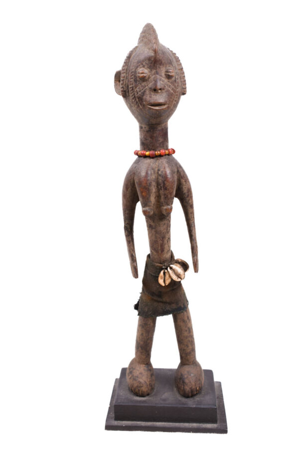 Ancestor Figure - Wood, Beads, Cauri shells - Mossi - Burkina Faso