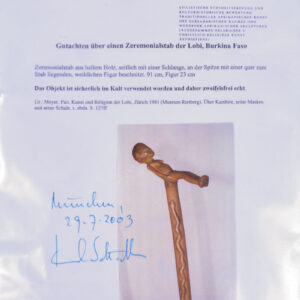 Power Stick / Scepter - Wood - Lobi - Burkina Faso - KF Schädler Certificate