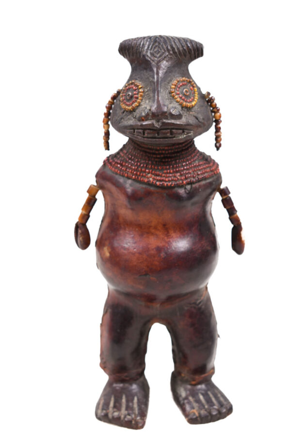 Fertility Doll - Terracotta, Beads, Leather - Chiki chiki - Cameroon