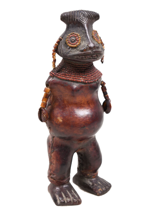 Fertility Doll - Terracotta, Beads, Leather - Chiki chiki - Cameroon