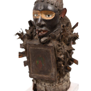 Nkisi Figure - Nail, Wood, Glass, Horn, Bone - Yombe - Congo