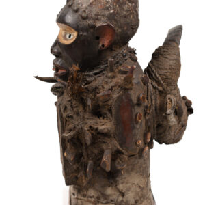 Nkisi Figure - Nail, Wood, Glass, Horn, Bone - Yombe - Congo