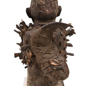 Nkisi Figure - Nail, Wood, Glass, Horn, Bone - Yombe - Congo
