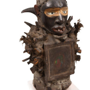 Nkisi Figure - Nail, Wood, Glass, Horn, Bone - Yombe - Congo