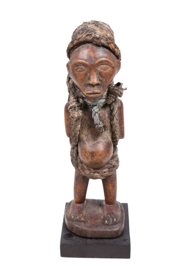 Figure - Wood, Leather, Rope - Bakongo Vili - Congo