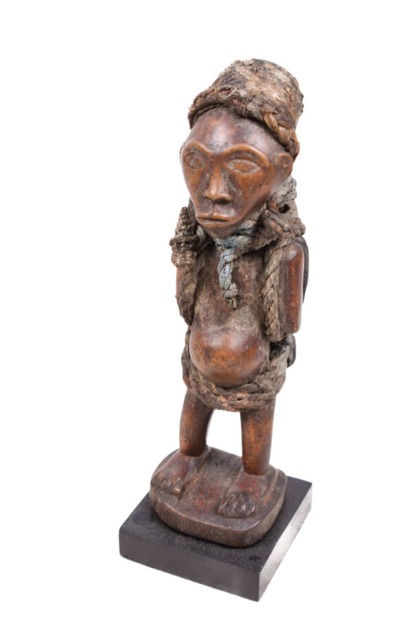 Figure - Wood, Leather, Rope - Bakongo Vili - Congo
