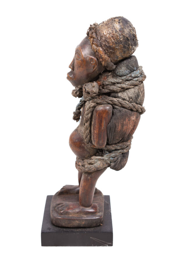 Figure - Wood, Leather, Rope - Bakongo Vili - Congo