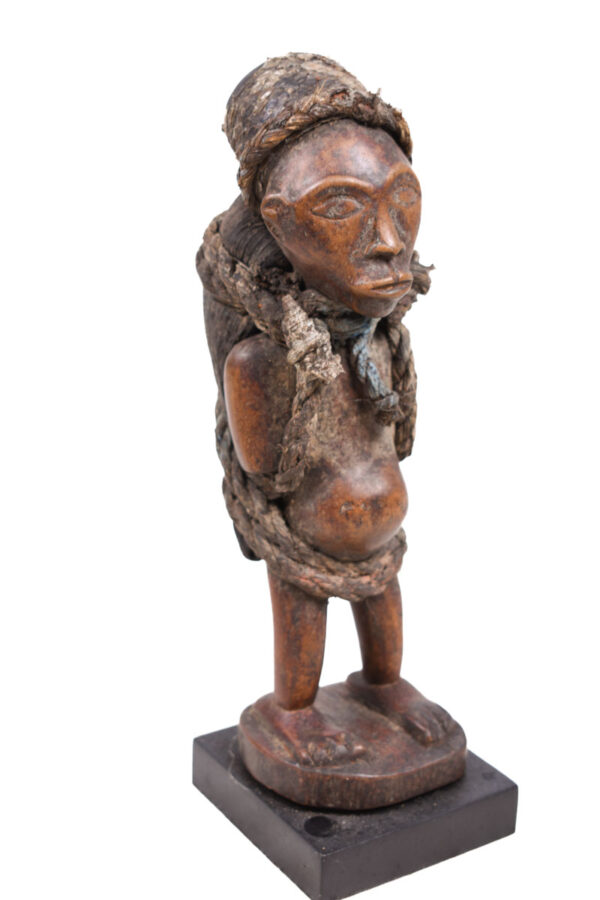 Figure - Wood, Leather, Rope - Bakongo Vili - Congo
