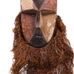 Mask - Wood, Raphia - Aduma - Gabon